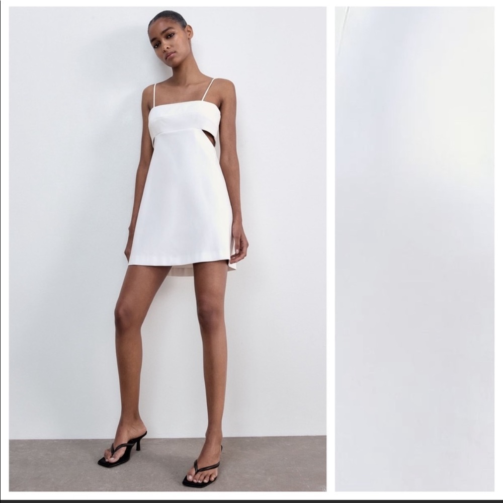 Zara XS white cutout dress